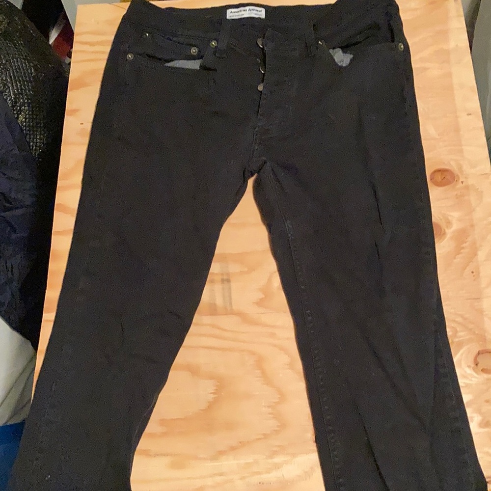 American apparel button up black skinny jeans